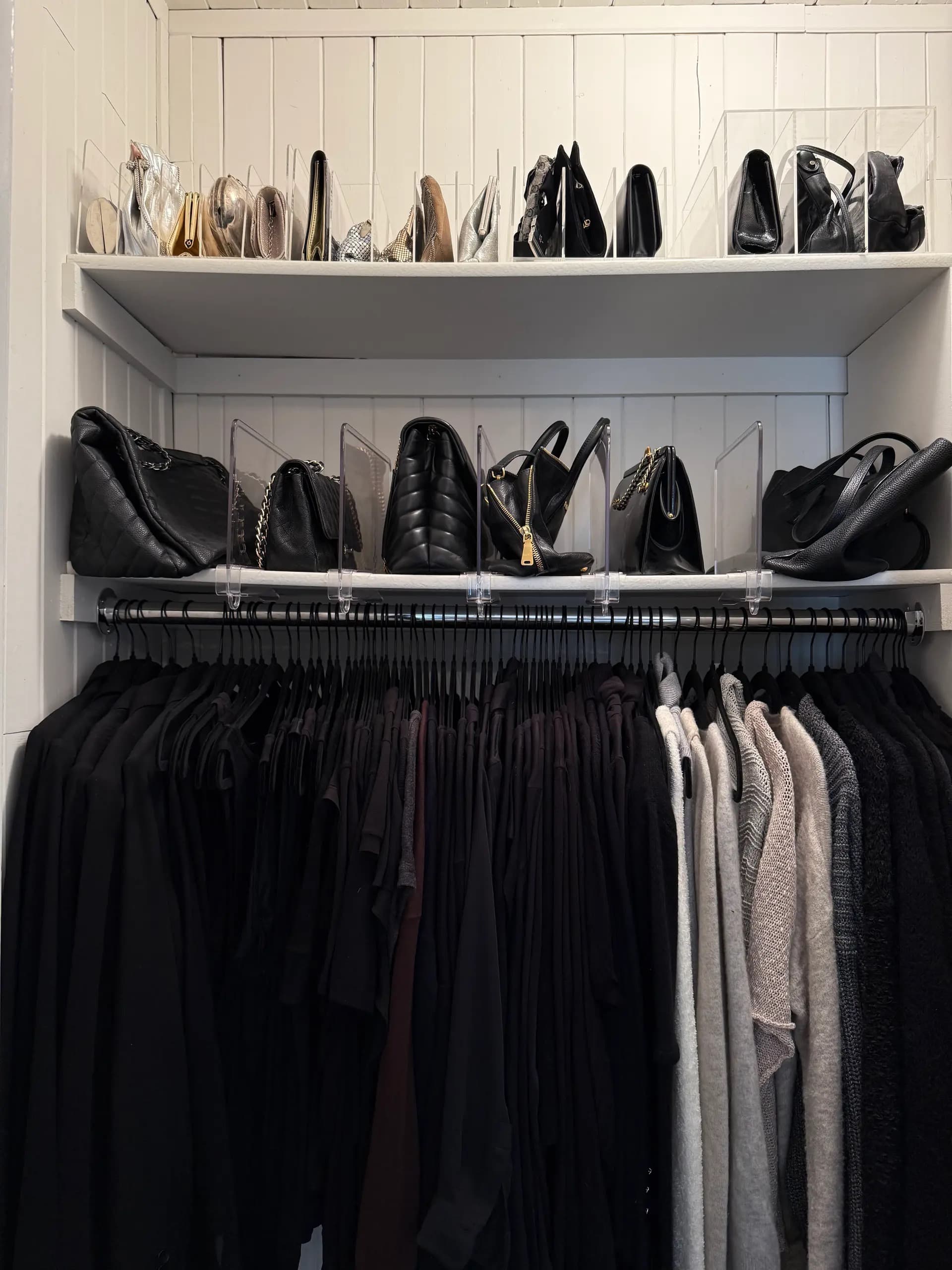 Organized walk-in closet